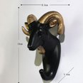 thumbnail image 3 of 3 piezas resina Animal cabeza de cabra monedero para proteger llave colgante de pared decoración para hogar perfecl Gancho decorativo de resina, 3 of 8