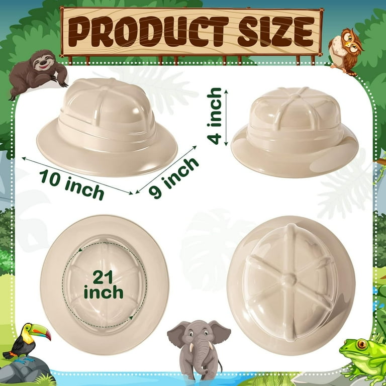 Zaoz 48 Pcs Safari Hats for Kids Plastic Safari Party Hats Jungle