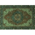 thumbnail image 1 of Ahgly Company Machine Washable Indoor Rectangle Persian Turquoise Blue Traditional Area Rugs, 7' x 10', 1 of 4
