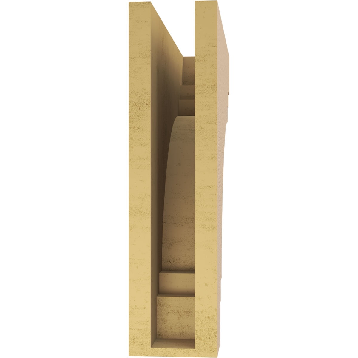 4"W x 16"D x 16"H Thin Pescadero Rough Cedar Woodgrain TimberThane Corbel, Primed Tan