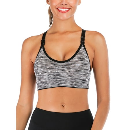 FUTATA Womens Yoga Sports Bra Padded Medium Support Workout Bras Running Tank Top Longline RacerBack Compression Bras S-2XL
