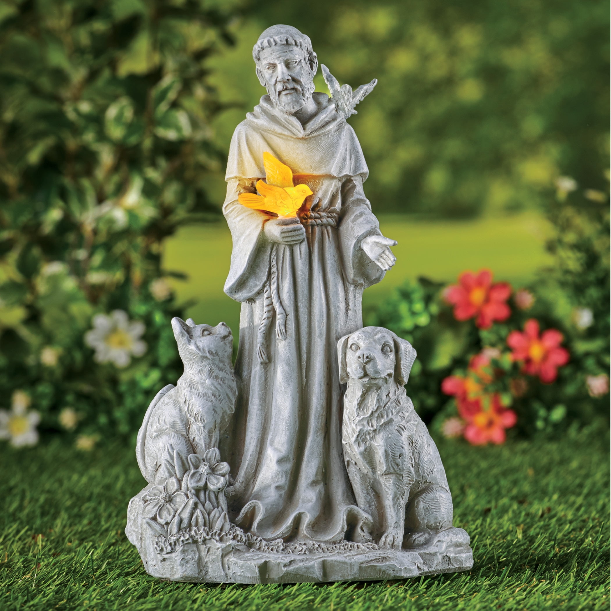 Solar Powered St. Francis, Patron Saint of Animals, Garden ...