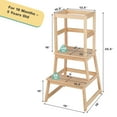 thumbnail image 4 of Costway Kids Kitchen Step Stool Kids Standing Tower with Safety Rails Nature, 4 of 10
