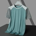 thumbnail image 4 of Tshirts Shirts for Men Pack Round Neck Cotton Blend Tee Shirt Lightweight Undershirt Cotton Tops Summer Beach Plain Short Sleeve (Green,XL), 4 of 4