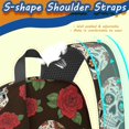 thumbnail image 5 of Skull and Rose Gothic Pattern 17" School Backpacks for Teens,Waterproof Oxford Fabric,S-Shape Padded Straps for School,Travel,Hiking,Camping, 5 of 6