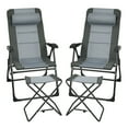 thumbnail image 1 of Gymax 4PCS Folding Patio Recliner Chair & Ottoman Set w/ Adjustable Backrest, 1 of 9