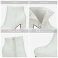 thumbnail image 2 of Dream Pairs Women's New Slip On Ankle Boots Chunky High Heel Side Zipper Boots STOMP WHITE/PU Size 9.5, 2 of 5