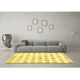 thumbnail image 3 of Ahgly Company Machine Washable Indoor Round Solid Yellow Modern Area Rugs, 5' Round, 3 of 4