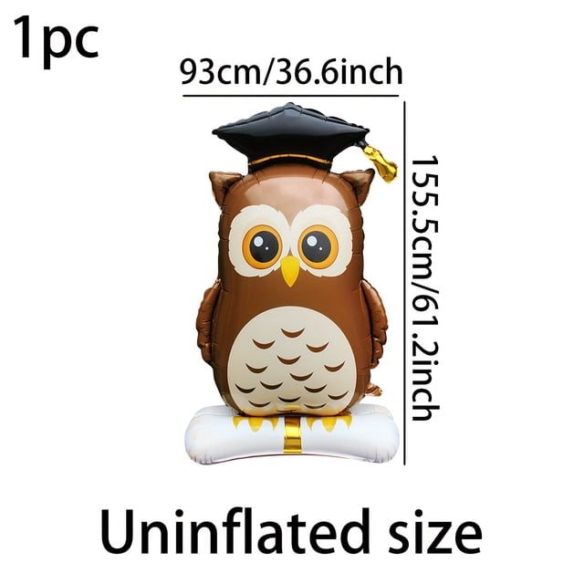 1Pcs 150cm Large Stand Graduation Brown Yellow Owl Doctor Balloons Graduation Party Decorations Balloon