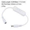 thumbnail image 2 of Uxcell DC Cable 5.5mm x 2.1mm 1 Female to 1 Male with Switch for Camera LED White 2 Pack, 2 of 5