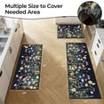 thumbnail image 4 of Findosom Floral Non-Slip Kitchen Rugs Set of 3,Washable Kitchen Mat Farmhouse Kitchen Floor Mats Runner for Home Sink Entrance Laundry Hallway,20"x32"+20"x47"+20"x59" Black, 4 of 8