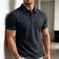 thumbnail image 6 of Dolkfu Button Shirts&nbsp;for Men Black Collared Refreshing Short Sleeve Polos Geometric Business Casual Modern Tops Black,L, 6 of 6