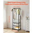 thumbnail image 3 of VEVOR Clothes Rack, with Hanging Rod and Side Hooks, 3 Storage Shelves, 99 lbs Load Capacity, Heavy Duty Carbon Steel Clothing Racks., 3 of 9