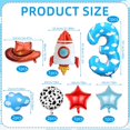 thumbnail image 2 of EP Toy Themed Decorations, 9pcs Cow Print Sky Blue Cloud Balloons with Rocket Balloon and Cowboy Hat Balloon for Kids Inspired Story 3rd Birthday Party Decorations (3rd), 2 of 13
