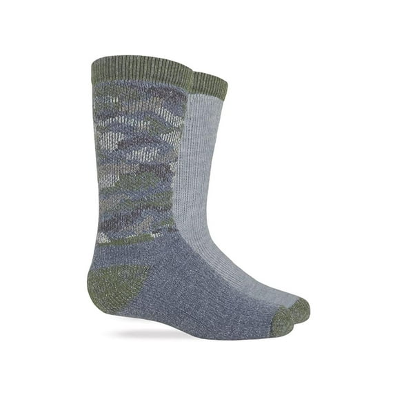 Carolina Ultimate Kid's Merino Wool Blend Socks 2 Pair, Camo Green, Kid's Small (Women's 3-5.5 Shoe)