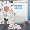 thumbnail image 2 of Vibrant Floral Brush Strokes Bathroom Accessory Sets Waterproof Shower Curtain with Anti-Slip Bath Mat Durable Combo, 2 of 7