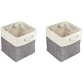 thumbnail image 1 of 2 piezas de cestas de almacenamiento plegables, soporte de almacenamiento, caja de almacenamiento para niños, estante para guardería, armario, guardarropa (gris claro), 1 of 5