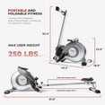 thumbnail image 6 of Sunny Health & Fitness 53.4" Extended Slide Rail Magnetic Rowing Machine Rower with Free SunnyFit App Membership - SF-RW5515, 6 of 9