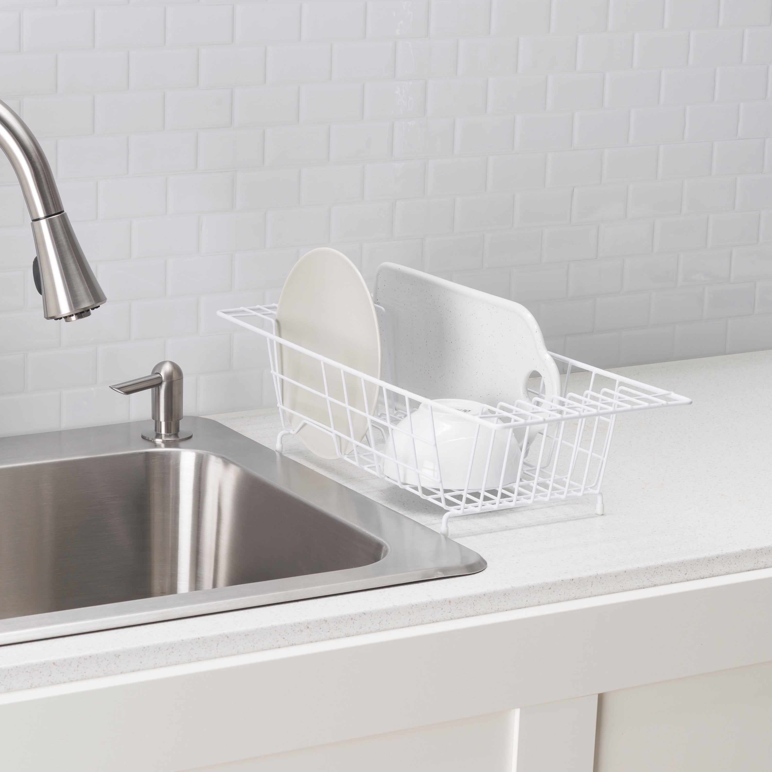 Vinyl Coated Steel Over the Sink Rack, White