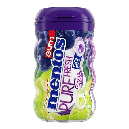 Mentos Sugar-Free Chewing Gum Grape Medley 50 Piece Bottle 3.53OZ 50 Piece Bottle (Pack of 1)