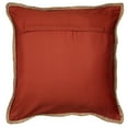 thumbnail image 3 of Ox Bay Ringo 20" x 20" Red Jute Bordered Cotton Adult Decorative Throw Pillow Cover, 3 of 9