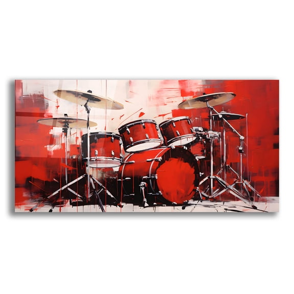 Epic Art 'Drums 11'  by Sean Parnell Acrylic Glass Wall Art, 24" x 12"