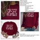 thumbnail image 4 of Sudadera de Mujer con Cuello Redondo y Manga Larga con Estampado de Letras, Jersey Informal de Moda para Mujer, Top para Trabajo Diario, Viajes, Rojo Vino (Fuente Blanca) M, 4 of 5