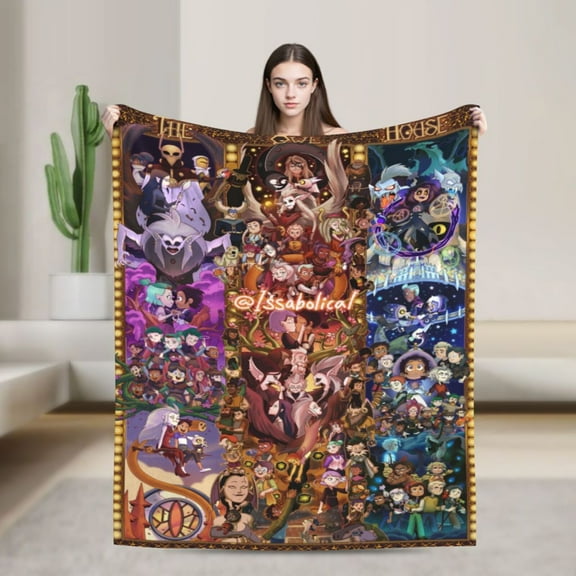 The Owl House Flannel Blanket Funny Ultra-Soft Micro Warm Throw Blanket For Boys Girls Young Adults, Warm Flannel Blanket For Living Room Bedroom Couch Bed 60"X50"