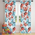 thumbnail image 5 of Blackout Kids Curtains,White Butterfly Red Blue Leaf Pattern Childrens Insulated Curtains Set Of 2,Bedroom Essentials,Toddler Room Decor 42"x84", 5 of 5