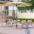 thumbnail image 4 of Riedhoff 9 feet Patio Umbrella with 32 LED Solar Lights, 8 Ribs, Tilt Crank, Tan, 4 of 6