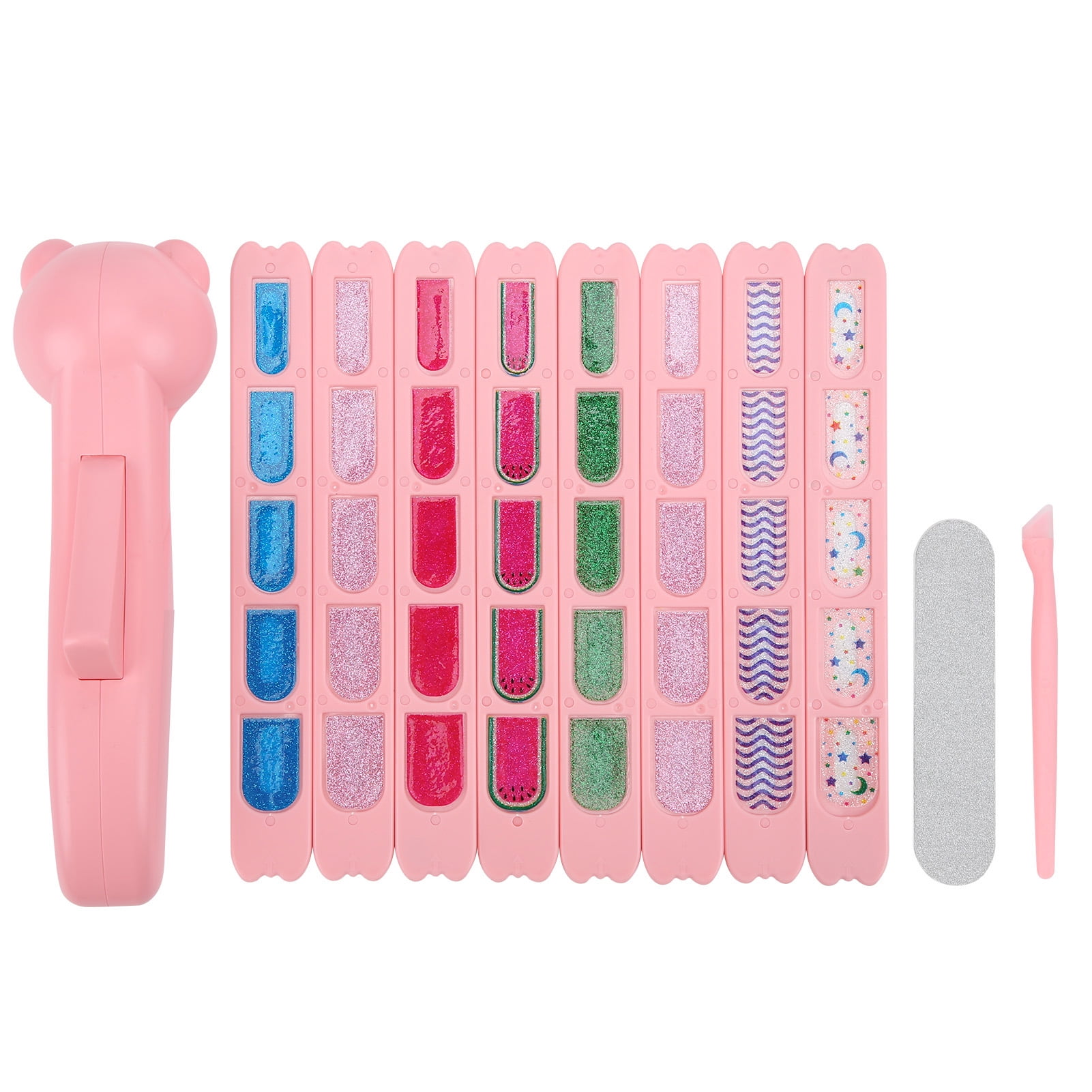 Children Beauty Nails, Fake Nails Kits Colorful Plastic Easy Peeled Off