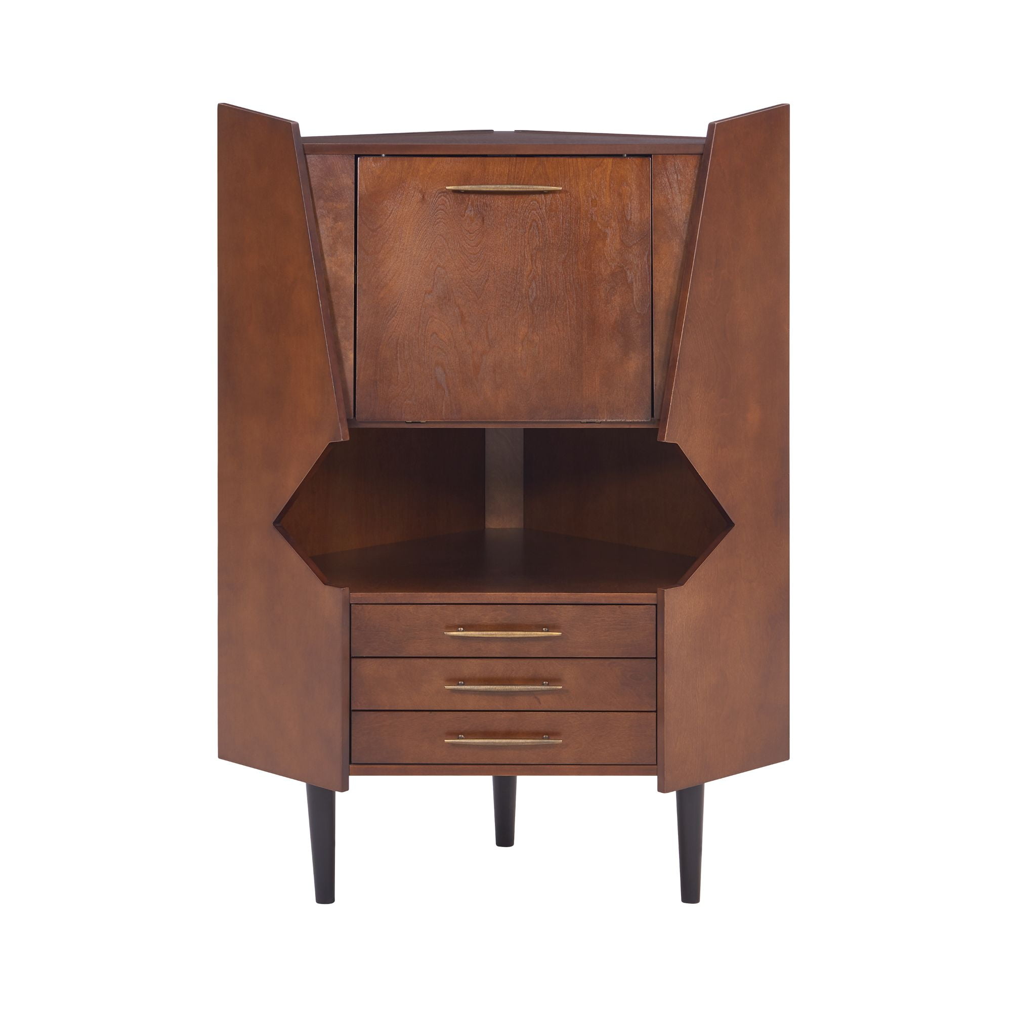 49 Brown And Black Mid Century Modern Corner Bar Cabinet Com 49 Brown And Black Mid Century Modern, Mid Century Modern Corner Bar Cabinet