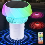 Xecessory Solar Pool Chlorine Floater with Colorful Light, Remote Control Floating Pool Dispenser, Chlorine Floater Holds 4 x 3in Tablets for Pool, Hot Tub, Spa