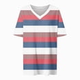 thumbnail image 5 of TOWMUS Womens T Shirts V Neck Short Sleeve Casual Tops Loose Fit Basic Tees With Curved Hem, 5 of 6