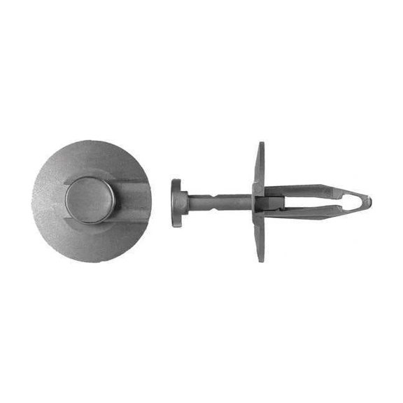 Push-In Rivet, Dome Head, 1/4 in Dia., 29/32 in L, Nylon Body, 25 PK