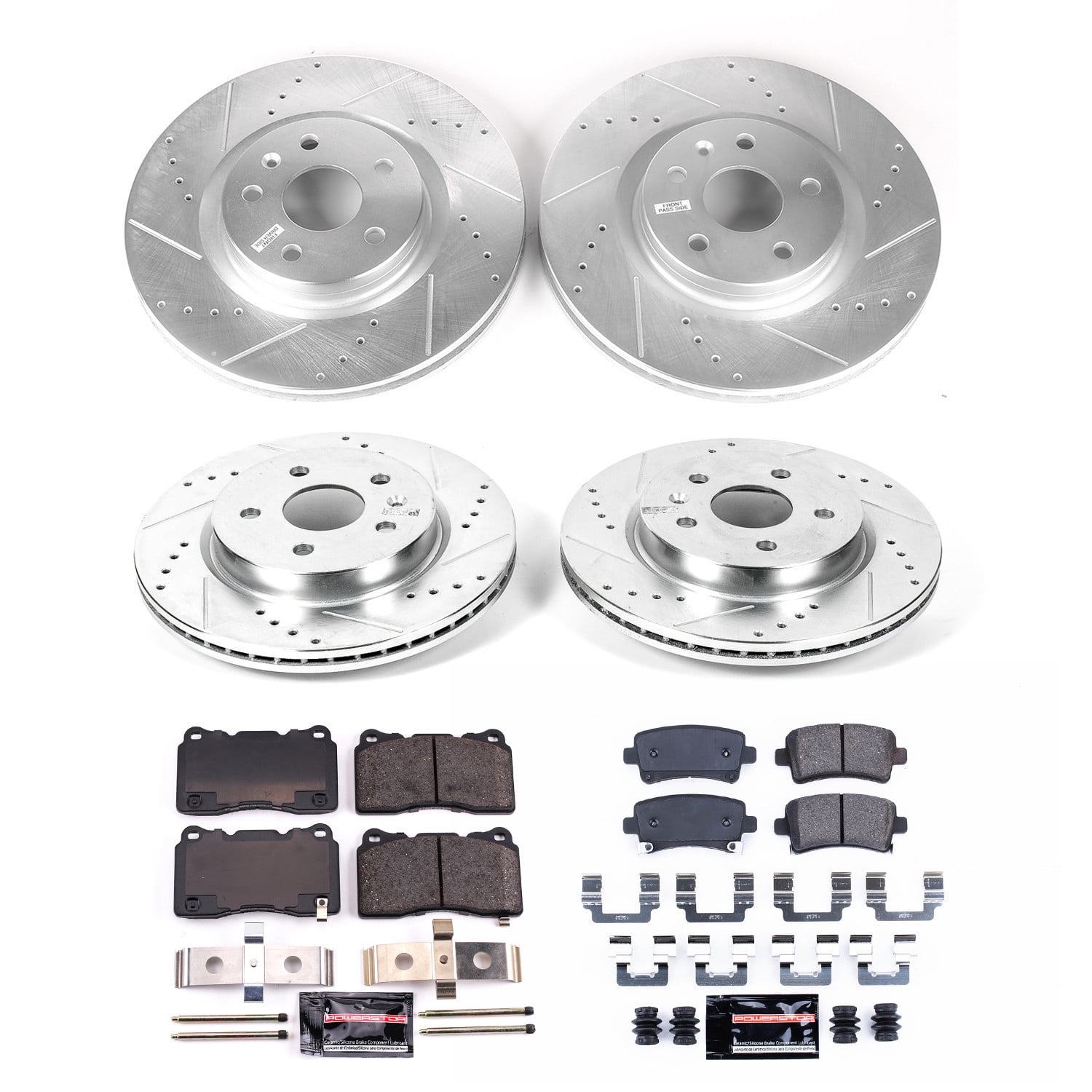 PowerStop Front and Rear Z23 Evolution Sport Carbon-Fiber Ceramic Brake Pad and Drilled & Slotted Rotor Kit Fits: BUICK Select Models K6392