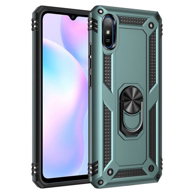 Funda de teléfono para Xiaomi Redmi 9A de Uso Rudo Shockproof + Cristal 9D