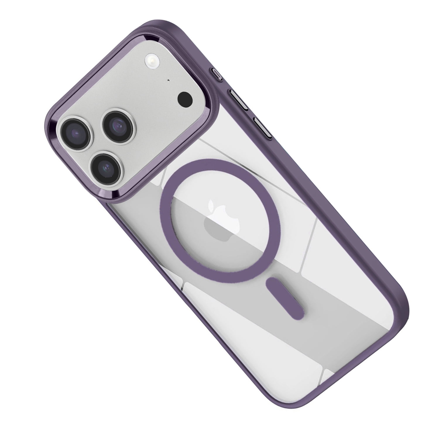 Sparkling Magnetic Clear Case for iPhone 17 Pro Max - Purple