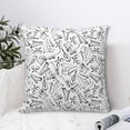 thumbnail image 4 of Yiaed Black White Music Print Pillow Covers Super Soft Decorative Square Throw Pillow Covers Case Cushion Covers for Sofa Couch Bedroom Car Decor（No pillow core）-12"x12", 4 of 7