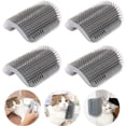 thumbnail image 1 of Peluquería automática para gatos, paquete de 4 rascadores de esquina de pared, peines de masaje de aseo suave para gatos de pelo corto y largo, juguete para gatos de interior y gatitos, 1 of 5