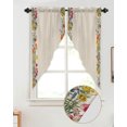 thumbnail image 2 of Swag Curtains, Spring Summer Flower Floral Sunflower Daisy Plant Beige Rod Pocket Kitchen Curtains Valances Tier Curtains Swag Valance Curtains for Bedroom Living Room 36" x 45", 2 Panels, 2 of 6