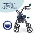 thumbnail image 5 of Andador plegable de acero Medline con protección Microban*, ruedas de 20 cm, asiento cómodo, capacidad de peso de 136 kg, color blanco, 5 of 5