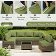 thumbnail image 6 of Snubbull 14 Piece 26" x 26" Patio Cushion Covers Replacement, Outdoor Patio Wicker Sofa Washable Cushion Slipcovers with Zipper, Light Green, 6 of 8
