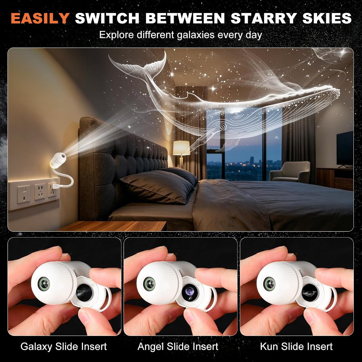 2-in-1 Galaxy Projector Night Light – details