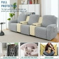 thumbnail image 2 of 8 Piece Stretch Recliner Slipcover Jacquard Recliner Loveseat Covers with Side Pocket Anti-Slip Fitted Couch Furniture Protectors with Elastic Bottom, For 3 Seater, 2 of 7