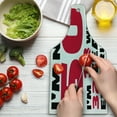 thumbnail image 3 of 50th Birthday Cutting Board, Birthday Slogan Forever 18 Experience Age and Life, Decorative Tempered Glass Cutting and Serving Board, Wine Bottle Shape, Red Black White, by Ambesonne, 3 of 5