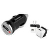 Insten Black USB Travel Home AC Wall + Car Charger Adapter For iPhone 6S Plus 6 Plus 5S 7 / Motorola Moto G4 Plus / Coolpad Rogue Catalyst / Samsung Galaxy On5 J7 J3 J1 (2-in-1 Accessory Bundle)