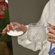 thumbnail image 4 of Bear Mark Glass Water Cup Glacier Bubble Teacup Household Flower Teacup Glass Hammer Handle Cup, 4 of 5