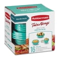 thumbnail image 2 of Rubbermaid TakeAlongs On the Go Food Storage and Meal Prep Containers, 16-Piece Lunch Set, Teal Splash, 2 of 6