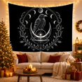 thumbnail image 3 of Moon Stars Raven with Perched Upon Tips Upward, Spooky Gothic for Gothic Decor Fans, Dark Art Decor Room Accent, Halloween Gift, Tapestry Wall Hanging for Bedroom and Dorm, 3 of 6